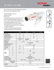 VP Series Product Sheet - DENSO Robotics