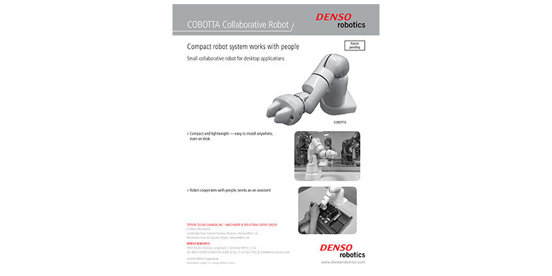 COBOTTA Collaborative Robot Product Sheet