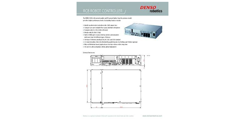 RC8 Controller Product Sheet