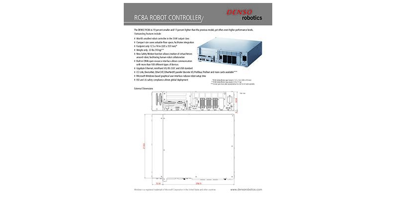 RC8A Controller Product Sheet