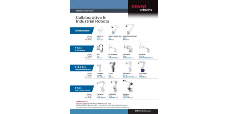 Collaborative & Industrial Robots Lineup Card